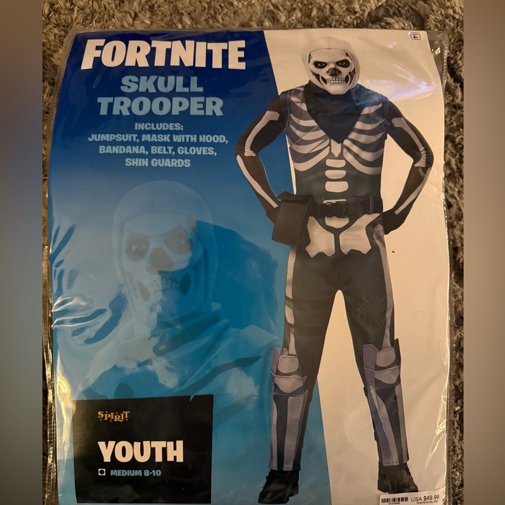 Spirit Fortnite Skull Trooper Kids Costume - Black and White